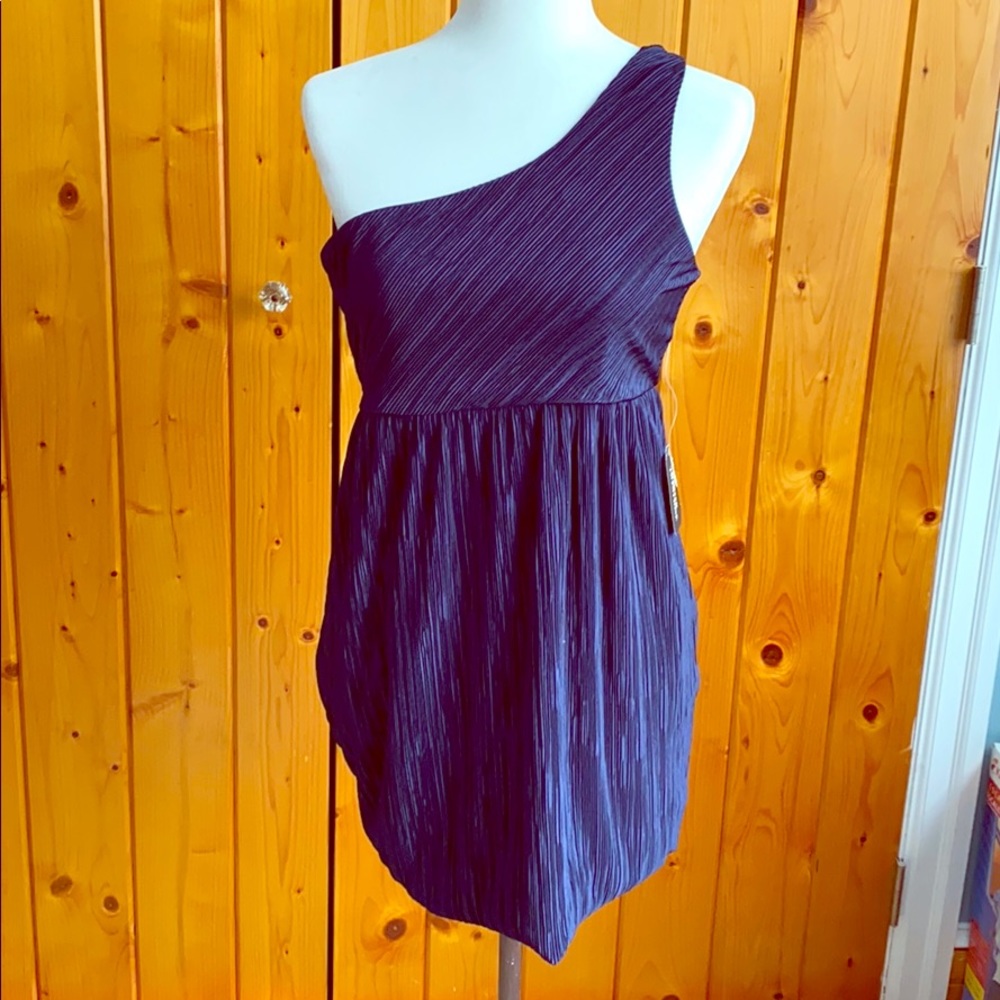 LAST CHANCE One shoulder navy blue dress /Forever 21